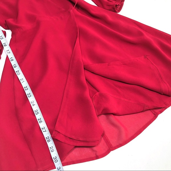 REFORMATION ♦️♦️♦️Eveleigh Lipstick red mini wrap dress ♦️ M - Picture 8 of 15